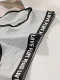 Women's High Waist Panties  Letter Elastic Waistband Soft Ribbed Fabric Comfortable Briefs for Daily Wear women bra K2809
