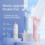 Mini Handheld Fan Pocket Fan Foldable Storage Ultra Long Battery Life 3-speed High Wind Outdoor Portable USB Charging Fan