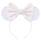 Disney Mickey Mouse Ears Leopard Print Headbands for Girls Baby Women Sequins 5"Bows Hair Accessories Adults Hairbands Kids Gift