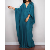 Greek Goddess Long Dress Batwing Sleeve Tunic Beach Cover Up Cover-ups Beach Dress Beach Wear Beachwear Kaftan Maxi Dress V4427