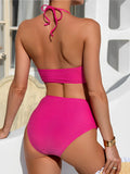 Sexy High Waist Bikini 2026 Women Halter Swimwear Female Swimsuit Solid Bathers Swimming Bathing Swim Suit Summer Beachwear