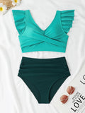 2026 Ruffle Bikinis Women Sexy Swimwear Female High Wasit Swimsuit Bathers Bathing Swimming Swim Suit Beachwear Summer