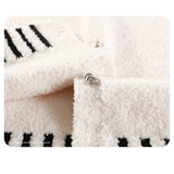 Women's Autumn and Winter Pajamas 3-Piece Set Soft and Half Velvet Thickened and Warm