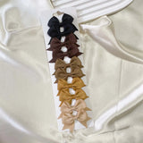 10Pcs/card Grosgrain Ribbon Bows Hair Clips For Girls Small Trailing Bowknots Hairpins Headwear Kids Hair Accessories