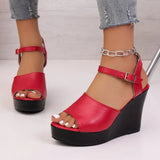 Women Sandals Summer  Peep Toe Ankle Strap High Heels Ladies Wedges Platform SandalsParty