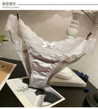 Women's Briefs Satin Lace Sexy Women's Underwear Low Waist Transparent Hollow Out Panties Breathable Soft Seamless Lingerie