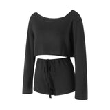 Two Piece Set Women Trendy Knit Outfits Solid Color/Stripe Off Shoulder Tops + Shorts Y2K Beach Casual Sexy Streetwear