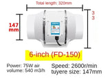 Exhaust Fan Home Mute Inline Duct Fan Bathroom Exhaust Fan Ventilation Equipment Kitchen Bathroom Wall Mounted Air Purifying Ve