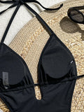 Printed Halter V Neck One Piece Swimsuit Women Swimwear Female Backless Monokini High Leg Cut Bather Bathing Suit Swim Bodysuit
