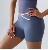 Sports Shorts Cross Waist Women Shorts Women Cycling Jogging Fitness High Waist Push Up Gym Shorts Leggings Women Yoga Clothing