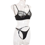 Flounce Sexy Lingerie Lace Bra Set Transparent Underwear Hot Erotic Lingerie Set Push Up Bra And Panty Set Porno Briefs Sets