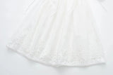 Foridol Lace Summer White Dress Women Puff Sleeve Embriodery Waist Cut Out Beach Short Sexy Cotton Dress Backless 2025 Sundress