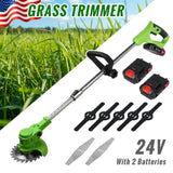 Cordless 2-In-1 Weed Trimmer and Grass Edger With Fast Charger