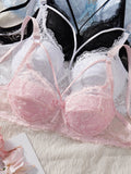 5PCS Lace Women's Underwear Set Hollow-out Lace Push up Bra Bow Breast Lift Band Sexy Bras Women Lingerie