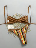 Crochet Striped Brazilian Bikini Women Swimsuit Female Swimwear Two-pieces Bikini Set High Leg Cut Bather Bathing Suit Swim Lady