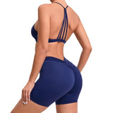Women's 2-Piece Yoga Sets High Waist Seamless Shorts  Hip-Lifting & Backless Gym Leggings Quick Dry Workout Fitness Suits