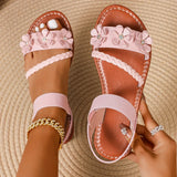 Women's Sandals  New Summer Casual Open-toed Women's Flats Fashion Floral Design Casual Comfortable Women's Sandals