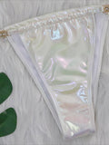 Wrap Around Halter Metal Chains Bikinis 2025 Diamond Bikini Women Swimsuit Female Swimwear Two Pieces Bikini set Bathing Suit