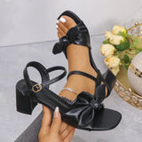 Buckle Strap 2026 Sandals Comfort Shoes for Women Square Toe Block Heels Large Size Suit Female  New Fashion