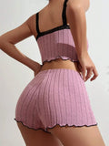 Spring Summer New Sleepwear Pajamas Set for Women Homewear Sense Lace Sling Crop Tops and Shorts Pijama Loungewear