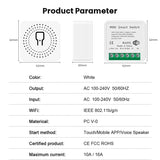 16A Mini Wifi Switch DIY 2-way Control Breaker Timing Relay Smart Home Works With Tuya Smart Life App Alexa Alice Google Home