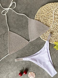 Shiny Sequins Diamond Micro Bikini 2025 Women Swimsuit Female Halter Swimwear Two Pieces Bikini Set Brazilian Bathing Suit Swim