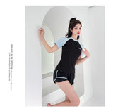 Swimsuit Women's Two-piece Split Sports Style Student Conservative Cover Belly Slimming Hot Spring Ins Style Plus Size  Swimsuit