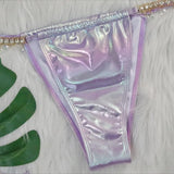 DEKA Shiny Diamond Chain Bikinis Set Mujer Two Pieces Crystal diamond Swimsuit Women Thong Swimwear Sexy Halter Swimsuit