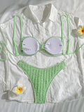 3D Flower Wrinkled Crinkled Bikini 2026 Women Bikinis Female Brazilian Swimwear Two pieces Swimsuit Bikini Set Bathing Suit Swim