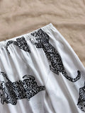 2 Pcs Leopard Women's Prints Loose Fit Pants with Elastic Waist Comfortable Lounge and Casual Wear for Ladies
