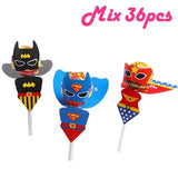 Princess Snow White Superhero Lollipop Decoration Cards for Kids Boy Girls Birthday Party Gift Cake Accessories Candy Packaging