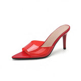 Spring and Summer New Style Fashion High Heels Women's Slippers Pointed Tip Concise Sexy Party Women's Shoes High 8cm Size 35-43