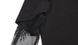 Ahagaga Eelgant Lace Women's Dress Patchwork Long Sleeves Autumn Party Slim Fit Sheath Velvet Sexy Split Trend Female Vestidos