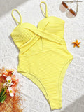 Wrinkled Bra Cup Swimsuits 2025 Female Swimwear One Piece Swimsuit Women Monokini High Cut Bathing Suit Swim Beach Wear Bodysuit