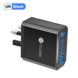 55W 3 USB 3 PD Charger Fast Charging QC3.0 Travel Charger For iPhone 15 14 Samsung Xiaomi Mobile Phone Adapter EU KR US UK Plug