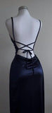 Y2k Hot Girls Pleated Spaghetti Strap Dresses Women Solid Color Sexy Backless Package Hip Slim Slit Long Dress Female Streetwear