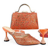 Doershow  Italian Shoe and Bag Set New 2024 Women Shoes and Bag Set In Italy pink Italian Shoes with Matching Bag set  HGH1-19