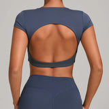 Sexy Hollow Out Backless Sports Shirts Women Shorts Sleeve High-strength Double-layer Stitching Without Chest Sports Tank Tops