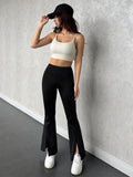 Women's High-Waisted Slim Fit Micro Flared Yoga Pants Sports Tight Wide Leg Trousers Comfortable No Awkward Lines