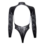 New American Style Fashion Men Vests Tops Crew Neck Sexy Hollow  Mesh Bodysuit Casual  Long Sleeve Tank Clubwear Party Costume