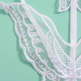 Double-Layer Thin Strap Sexy Thong Butterfly Embroidery Low Waist Sexy Bikini Pure Lace Sequins T-Shaped Panties Sexy G-strings