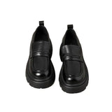 2026 Thick-Soled Waterproof British-Style Women's Loafers - Winter Retro Slip-On Height-Boosting Shoes, Simple & Lightweight