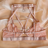 Toucheart Fantasia Lingeries Sexy Female Seamless Bra Kit Push Up Tulle Transparent Underwear Suspenders Complete Lace Bra Sets