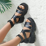 2026 Summer Platform Rome Sandals Women Plus Size 43 Back Zipper Thick Sole Sandalias Mujer Comfort Non Slip Beach Sandles Woman