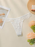 Women's low waisted lace thong with seamless hollow out lifting buttocks easy to wash and dry comfortable underwear C2324