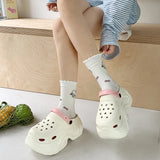 Cute DIY Butterfly Fashion Clogs For Women Summer Platform Shoes Soft EVA 2 Way Wear Sandals For Female Indoor Street Slippers