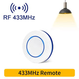 RF 433MHz Wireless  10A Relay Receiver Remote Control Light Switch 220V 110V Mini Round Button Wall Panel Switch For LED Lamp