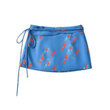 Vacation Vietnam Low-waist Cross-strap Mini Skirt For Women Summer Fresh Print Slim-fit Bodycon Ultra-short Skirt Elegant H1YO