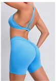 Women's 2-Piece Yoga Sets High Waist Seamless Shorts  Hip-Lifting & Backless Gym Leggings Quick Dry Workout Fitness Suits