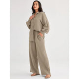2026 Spring and Summer Casual Suit New Fashion Suit Loose Casual Top Wide Leg Pants Two-piece Set for Women